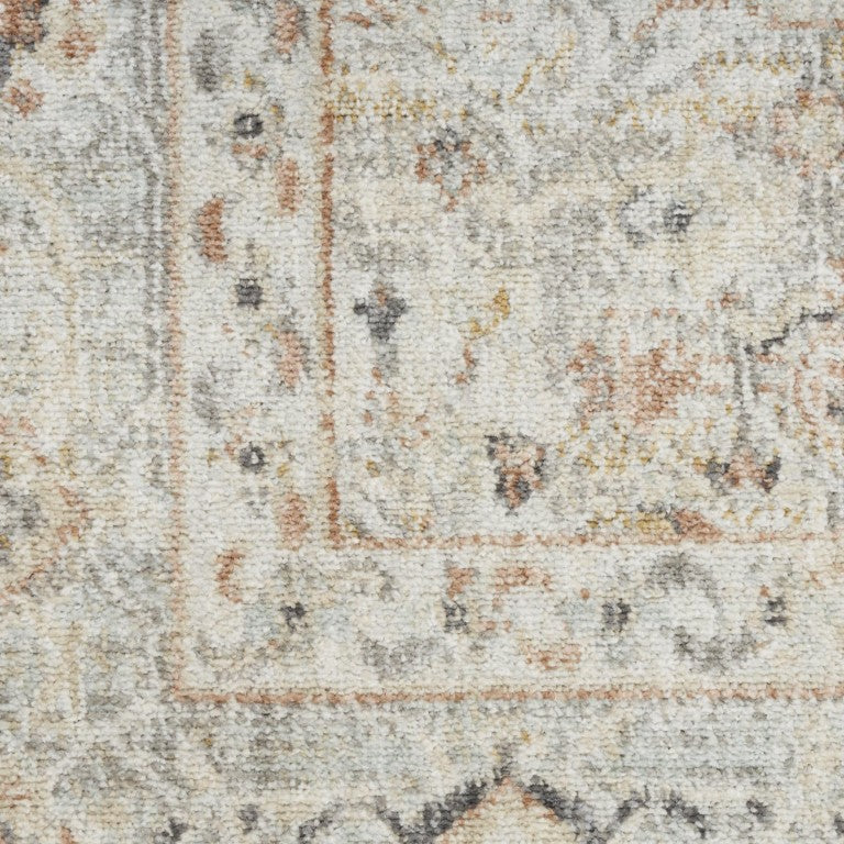 HomeRoots 6x9 Floral Distressed Polypropylene Area Rug Vintage Charm for Living Rooms 573621