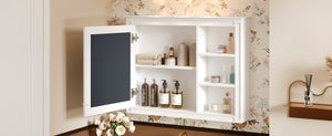 English Elm 36'' Modern Medicine Cabinet Wall Mounted Mirror with Adjustable Shelf, MDF Durable Storage, White N710P322791K