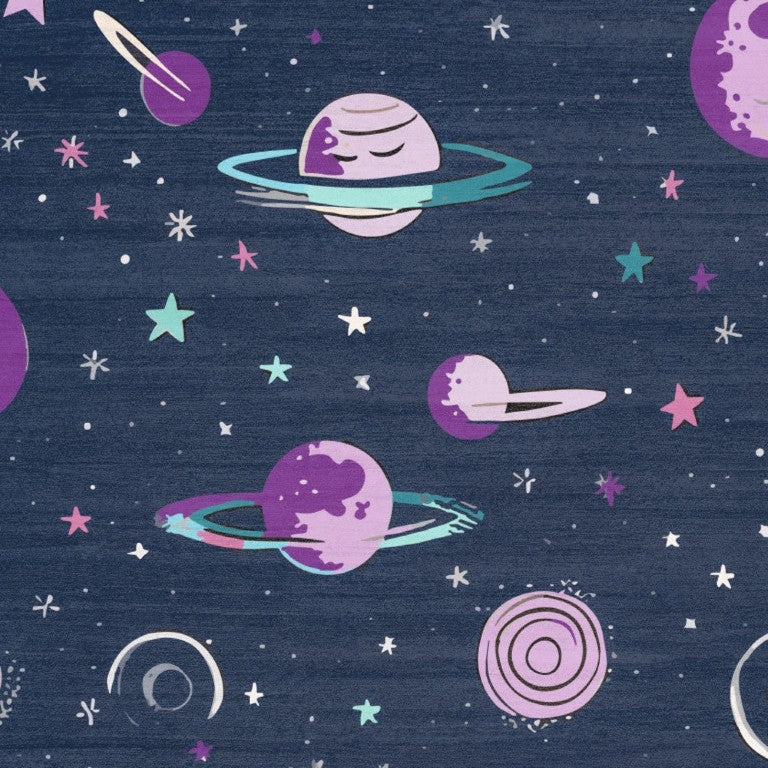 5x7 Celestial Stars Moon Kids Washable Polyester Area Rug with Non-slip Backing