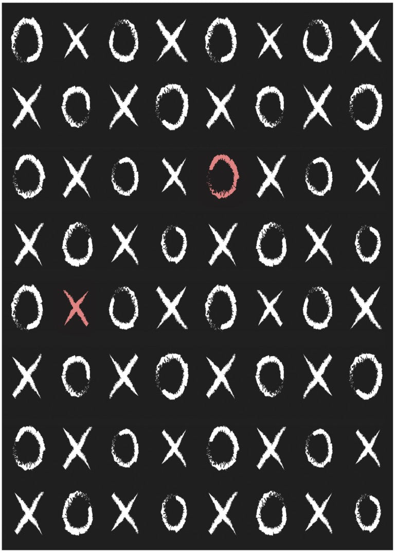 5x7 Washable Kids Playroom Rug Bold Xoxo Graphic Polyester Non-slip Nursery Accent