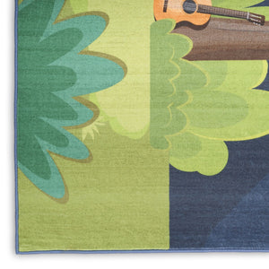 HomeRoots 5' Navy Blue Indoor/Outdoor Area Rug – Durable, Non-Slip, Easy-Clean Flatweave Design for Versatile Spaces 573680