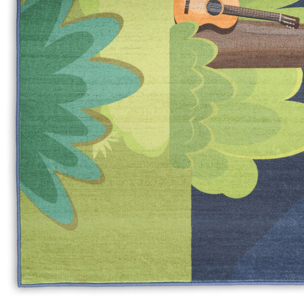 HomeRoots 5' Navy Blue Indoor/Outdoor Area Rug – Durable, Non-Slip, Easy-Clean Flatweave Design for Versatile Spaces 573680