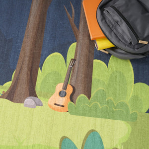 HomeRoots 5' Navy Blue Indoor/Outdoor Area Rug – Durable, Non-Slip, Easy-Clean Flatweave Design for Versatile Spaces 573680