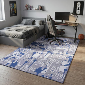 5x7 Skateboard Kids Area Rug Washable Polyester Non-slip Playroom Bedroom Accent