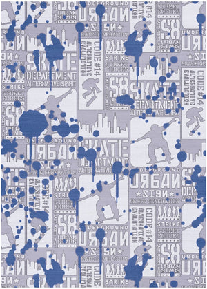 HomeRoots 5x7 Skateboard Kids Area Rug Washable Polyester Non-slip Playroom Bedroom Accent 573683