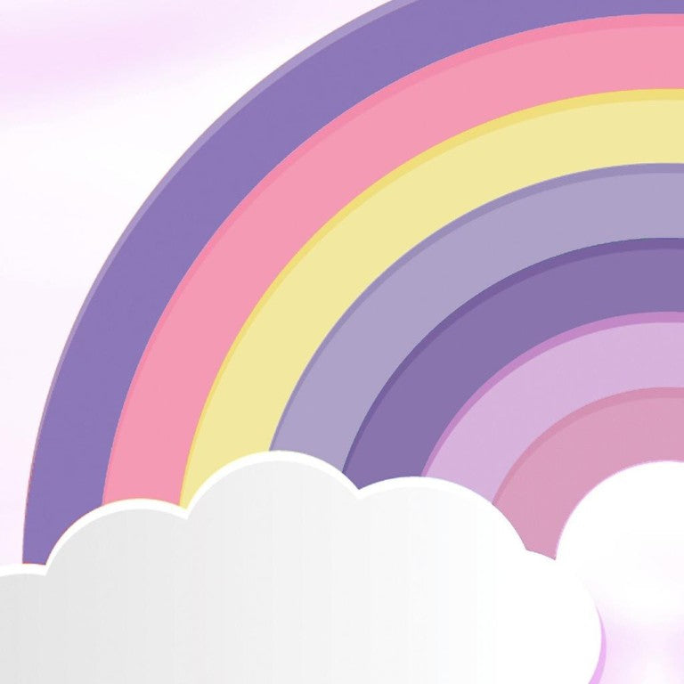 HomeRoots 5x7 Pink Purple Rainbow Polyester Kids Rug Machine Washable Playroom Accent 573687