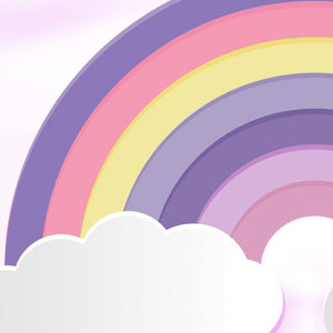 5x7 Pink Purple Rainbow Polyester Kids Rug Machine Washable Playroom Accent