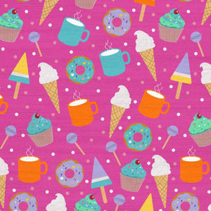 5x7 Kids Playroom Washable Polyester Rug with Ice Cream Donut Novelty Print