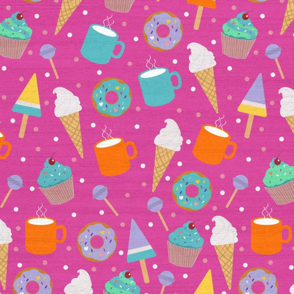 5x7 Kids Playroom Washable Polyester Rug with Ice Cream Donut Novelty Print