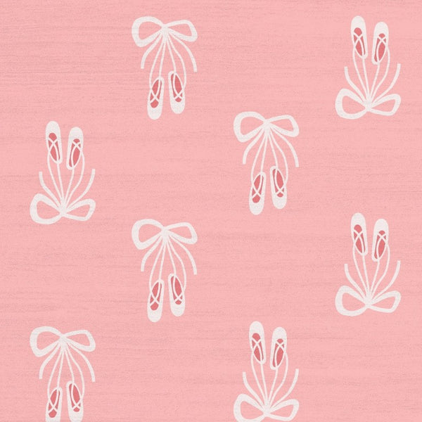 5x7 Pink Ivory Bow Print Washable Kids Polyester Rug for Nursery or Playroom