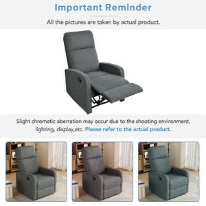 English Elm Christopher Knight Home® - Modern Recliner Plush Manual Recliner Chair with Ergonomic Support, 3-Position Backrest, Durable Fabric Comfort Charcoal N763P256491E