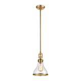 Rutherford 9'' Wide 1-Light Mini Pendant - Satin Brass 57370/1 Elk Lighting