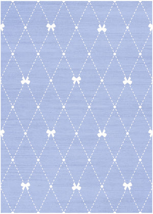 7 X 9 Blue Polyester Flatweave Area Rug Low Profile Machine Made Living Room