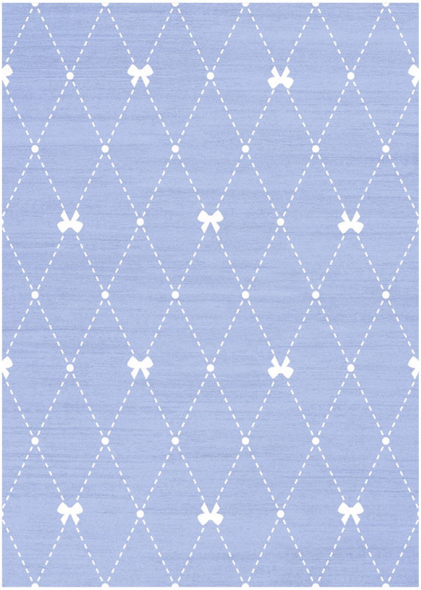 7 X 9 Blue Polyester Flatweave Area Rug Low Profile Machine Made Living Room