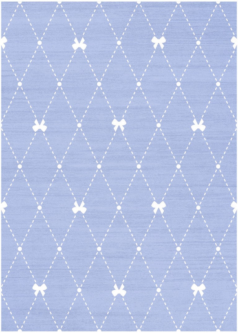 7 X 9 Blue Polyester Flatweave Area Rug Low Profile Machine Made Living Room