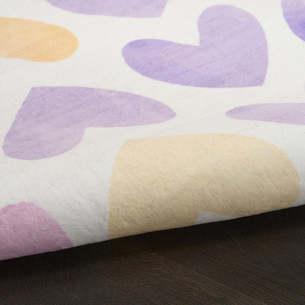 7 X 9 Lavender Polyester Flatweave Rug for Living Room Bedroom Soft Low Profile