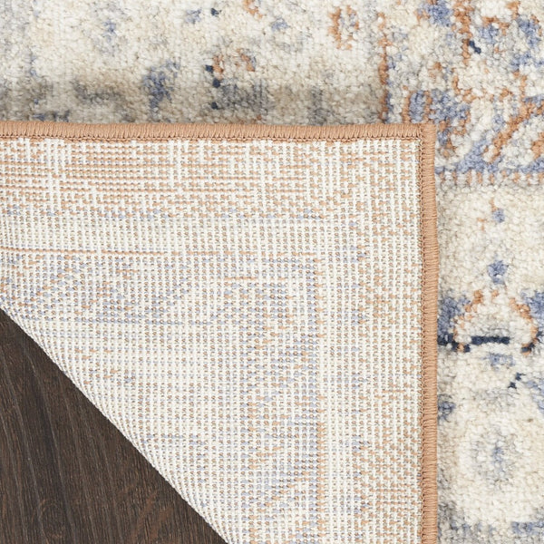 HomeRoots 10' Beige and Blue Floral Area Rug - Timeless Indoor/Outdoor Design for Any Space, Durable & Easy Care 573750