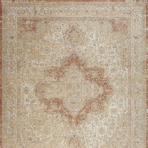 HomeRoots 10' Beige and Rust Floral Area Rug - Durable Indoor/Outdoor Rug for Patios, Living Rooms, and More 573751