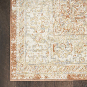 HomeRoots 10' Beige and Rust Floral Area Rug - Durable Indoor/Outdoor Rug for Patios, Living Rooms, and More 573751
