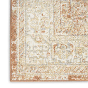 HomeRoots 10' Beige and Rust Floral Area Rug - Durable Indoor/Outdoor Rug for Patios, Living Rooms, and More 573751