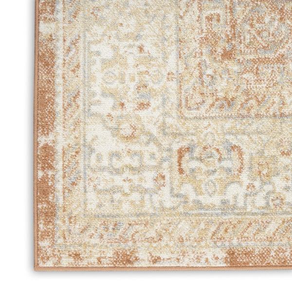 HomeRoots 10' Beige and Rust Floral Area Rug - Durable Indoor/Outdoor Rug for Patios, Living Rooms, and More 573751