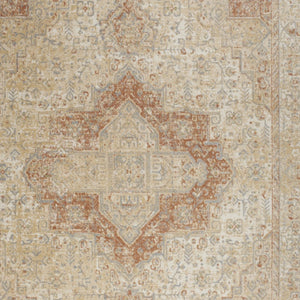 HomeRoots 10' Beige and Rust Floral Area Rug - Durable Indoor/Outdoor Rug for Patios, Living Rooms, and More 573751