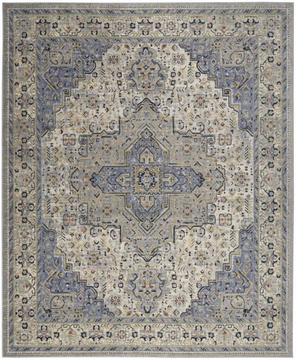 HomeRoots 10' Blue Floral Area Rug - Durable, Versatile Indoor/Outdoor Design for Stylish Spaces & Easy Care 573752