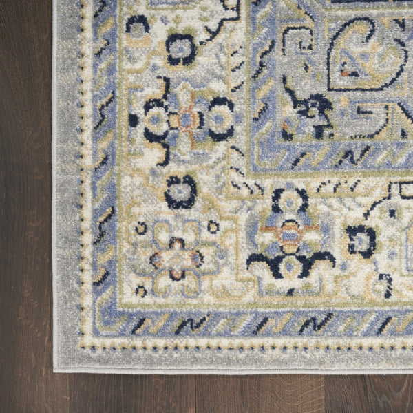HomeRoots 10' Blue Floral Area Rug - Durable, Versatile Indoor/Outdoor Design for Stylish Spaces & Easy Care 573752