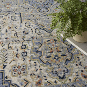 HomeRoots 10' Blue Floral Area Rug - Durable, Versatile Indoor/Outdoor Design for Stylish Spaces & Easy Care 573752