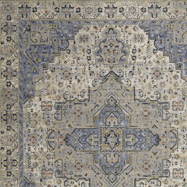 HomeRoots 10' Blue Floral Area Rug - Durable, Versatile Indoor/Outdoor Design for Stylish Spaces & Easy Care 573752