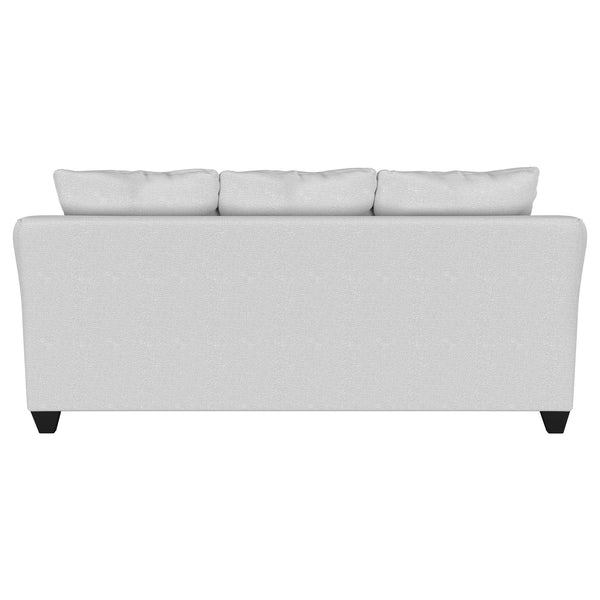 English Elm Alcazar Sand Track Arm Sofa with Toss Pillows, Modern Plush 3-Seater Upholstered in Gray Mist, Tapered Wood Legs B062P354051