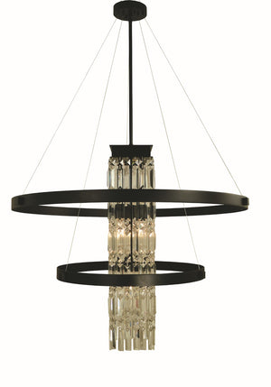 Framburg 5-light Modern Chandelier With Floating Crystal Accents - Elegant Foyer Lighting For Stunning Décor Matte Black Metal 5738 Mblack