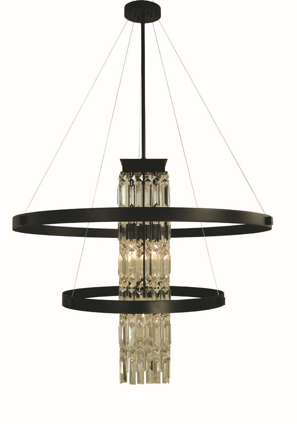 Framburg 5-light Modern Chandelier With Floating Crystal Accents - Elegant Foyer Lighting For Stunning Décor Matte Black Metal 5738 Mblack