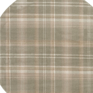 Homeroots 5' Olive Green And Ivory Plaid Round Rug  Polypropylene 573909