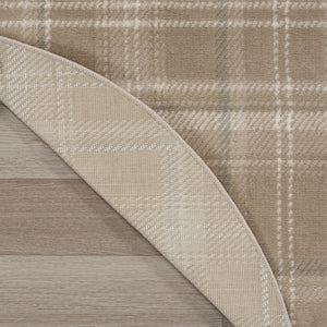 Homeroots 5' Taupe And Ivory Plaid Round Rug  Polypropylene 573910