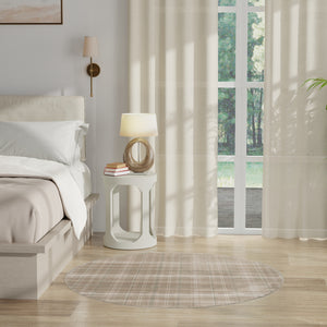 Homeroots 5' Taupe And Ivory Plaid Round Rug  Polypropylene 573910