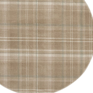 Homeroots 5' Taupe And Ivory Plaid Round Rug  Polypropylene 573910