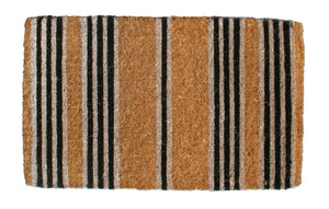 Homeroots 18" X 48" Brown And Black Coir Striped Outdoor Door Mat   573914