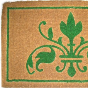 Homeroots 18" X 30" Brown And Green Coir Abstract Outdoor Door Mat   573915