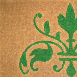 Homeroots 18" X 30" Brown And Green Coir Abstract Outdoor Door Mat   573915