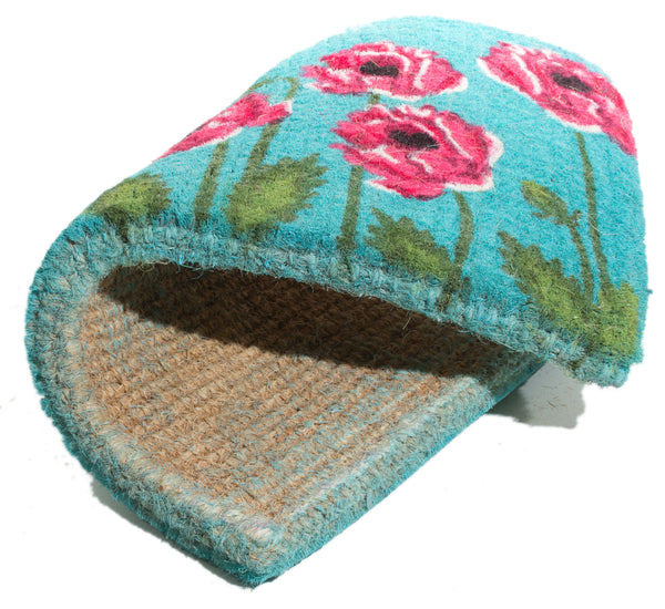 Homeroots 18" X 30" Blue Orange And Green Coir Hummingbird Outdoor Door Mat   573919