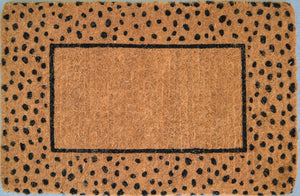 Homeroots 20" X 30" Brown And Black Coir Animal Print Outdoor Door Mat   573921