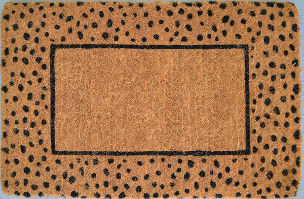 Homeroots 20" X 30" Brown And Black Coir Animal Print Outdoor Door Mat   573921