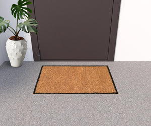 Homeroots 20" X 30" Brown And Black Coir Animal Print Outdoor Door Mat   573921
