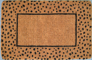 Homeroots 20" X 30" Brown And Black Coir Animal Print Outdoor Door Mat   573921
