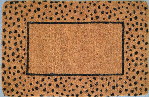 Homeroots 20" X 30" Brown And Black Coir Animal Print Outdoor Door Mat   573921