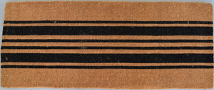 Homeroots 24" X 60" Brown And Black Coir Striped Outdoor Door Mat   573922