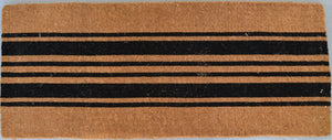Homeroots 24" X 60" Brown And Black Coir Striped Outdoor Door Mat   573922