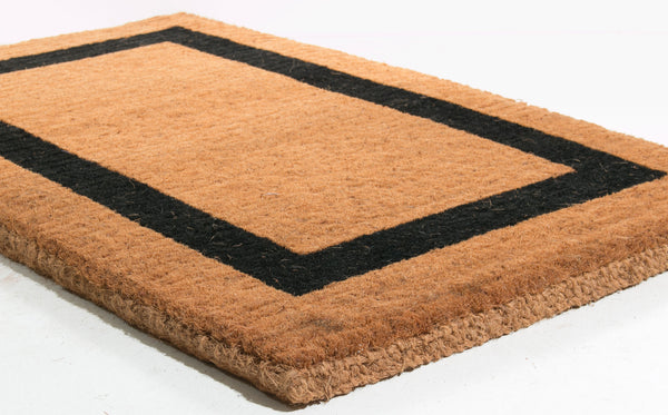 Homeroots 22" X 36" Brown And Black Coir Outdoor Door Mat   573924