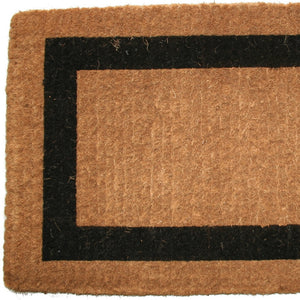 Homeroots 22" X 36" Brown And Black Coir Outdoor Door Mat   573924
